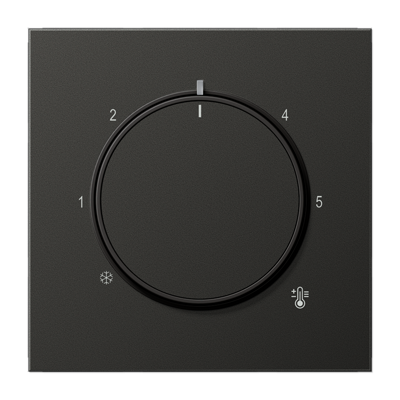 AL1749AN Накладка для механизма терморегулятора LS 990, LS-design, поворотный, датчик t° воздуха (встроенный), датчик t° пола (внешний), без таймера, антрацит Jung LS серия