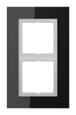 Рамка 2 поста JUNG LS PLUS, черное стекло